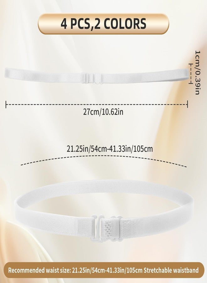 Gallipower 4Pcs Adjustable Band For Crop Tops,Women Elastic Stretch Belt,Shirt Tuck Band For Women,Crop Band For Tucking Shirts,Shirt Cropping Band(Style A) - Image 2